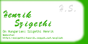 henrik szigethi business card